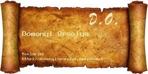 Domonyi Orsolya névjegykártya